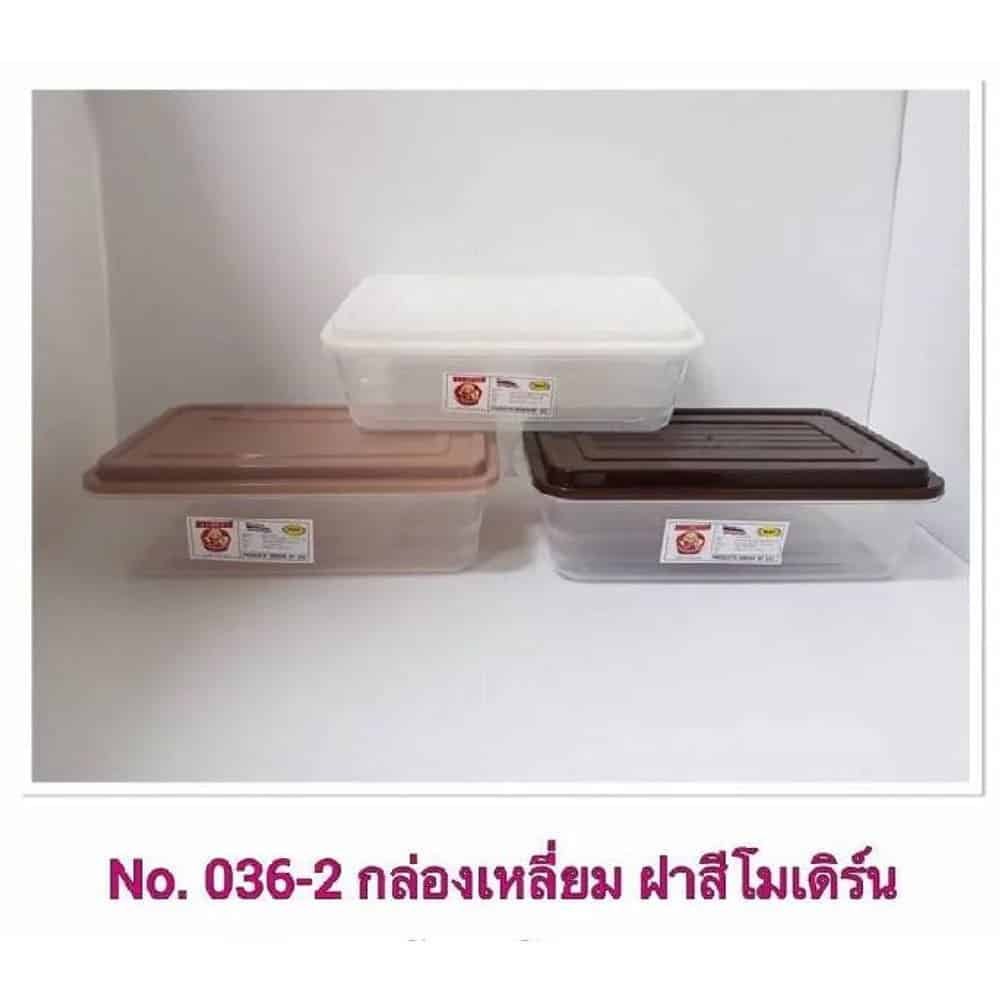 กล่องเหลี่ยม (ตัวใส+ฝาสีโมเดิร์น)