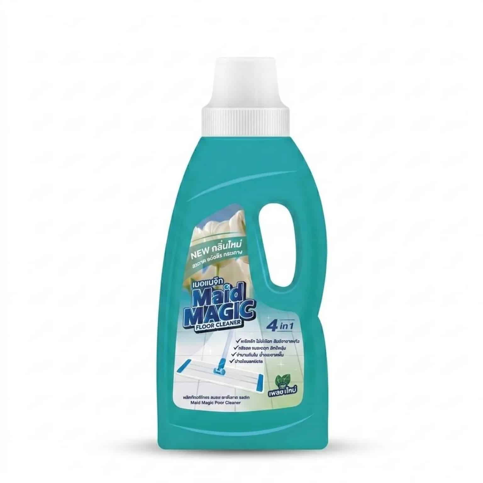 น้ำยาถูพื้นเมดเมจิก สีรเขียว (กลิ่นรีเฟรซมิ้นท์) ขวด 450ml.