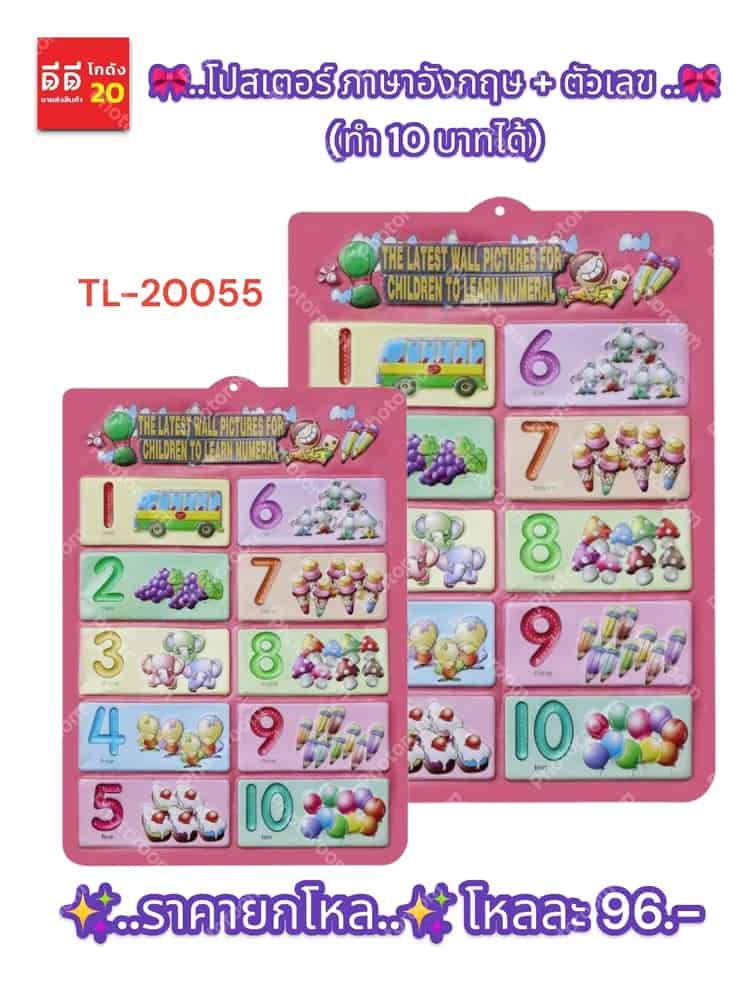 โปสเตอร์ ภาษาอังกฤษ + ตัวเลข
