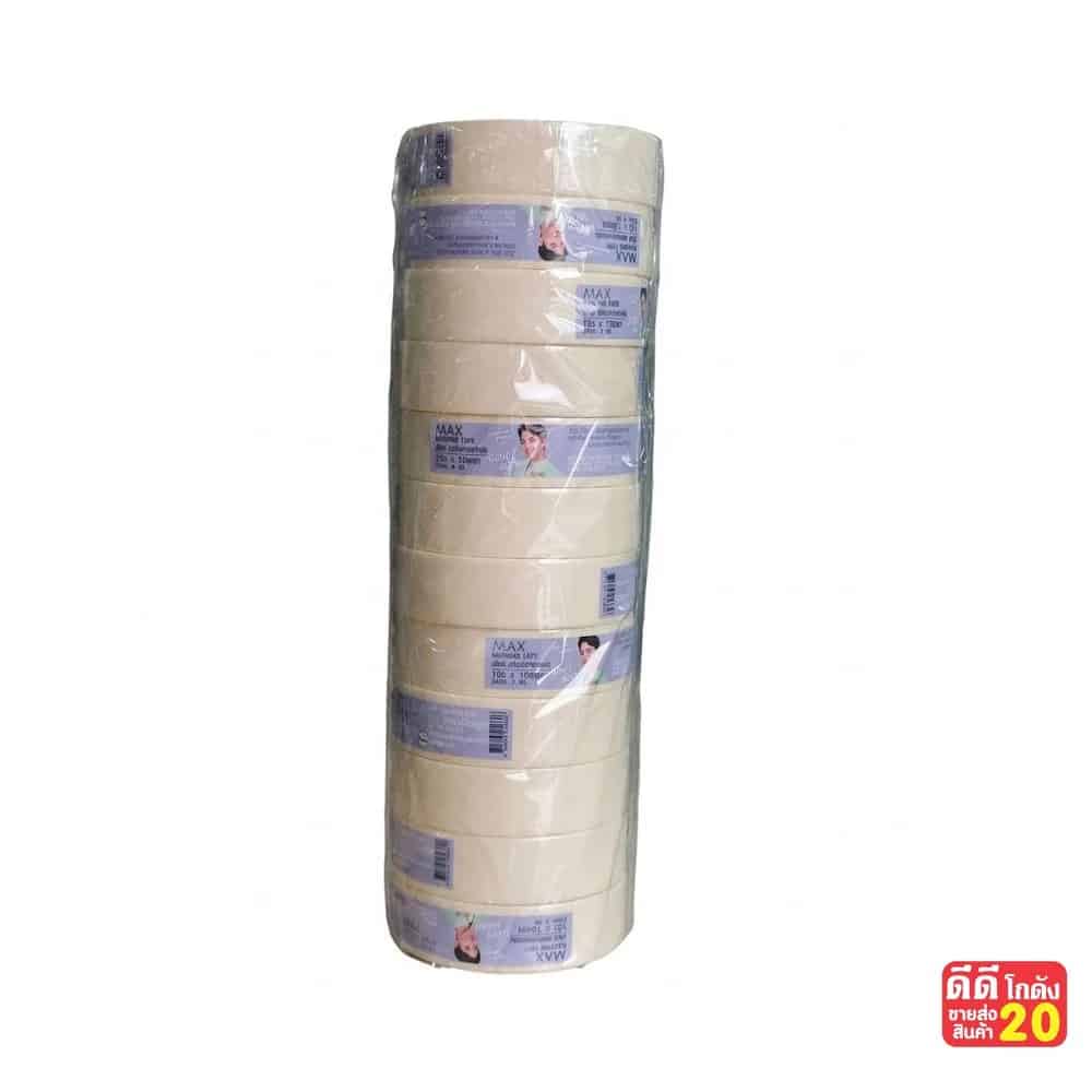 เทปกาวกระดาษกาวย่น 1 นิ้ว Nuvo Max  (LB) สีธรรมชาติ (24mm.*10y(9m.))