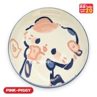 ลายการ์ตูนหมูชมพู เส้นกรมท่า รหัสลาย PINK-PIGGY