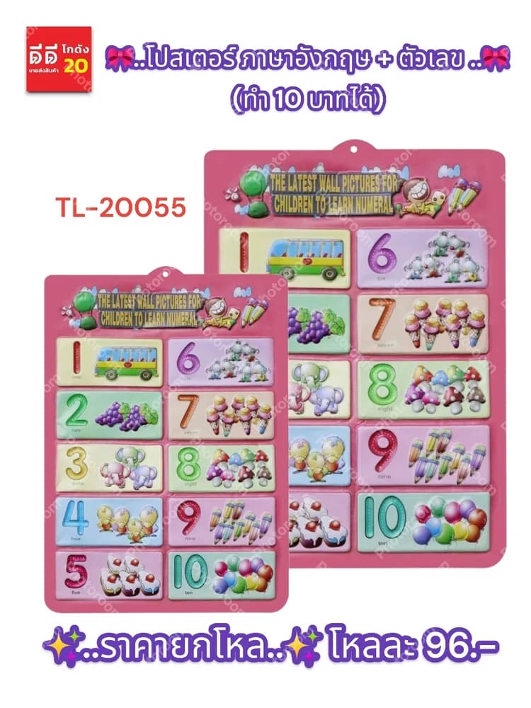 โปสเตอร์ ภาษาอังกฤษ + ตัวเลข 1