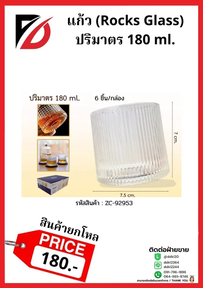 แก้ว Ripple Rock Glass 170ml. 1