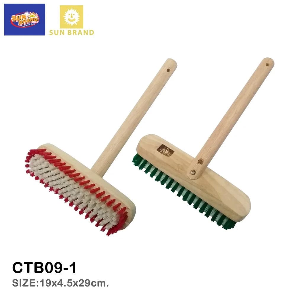 แปรงล้างห้องน้ำขนพลาสติกขน 2 สี (ยิงด้าม) ตราพระอาทิตย์ 1