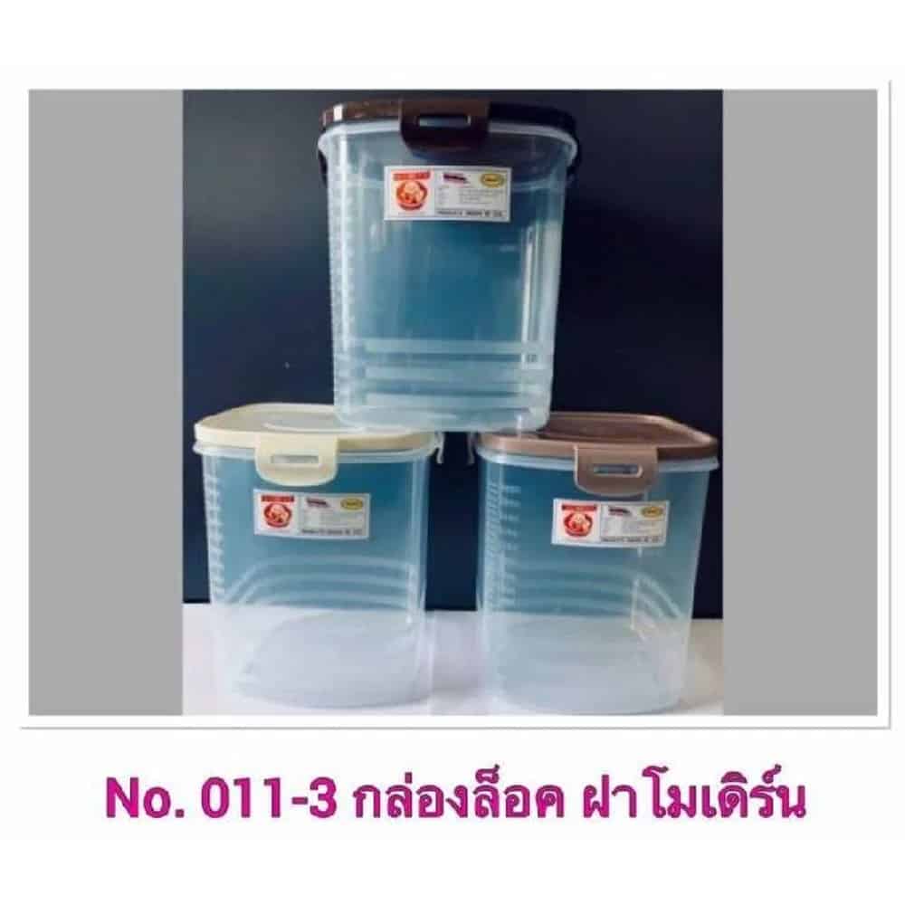 กล่องฝาล็อคทรงสูง (ตัวใส+ฝาสีโมเดิร์น)