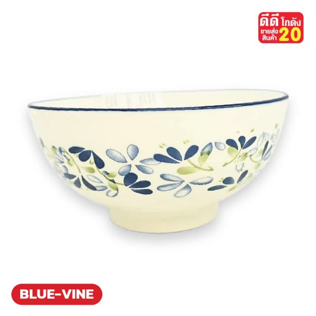 ลายเถาใบไม้คราม-เขียว รหัสลาย BLUE-VINE