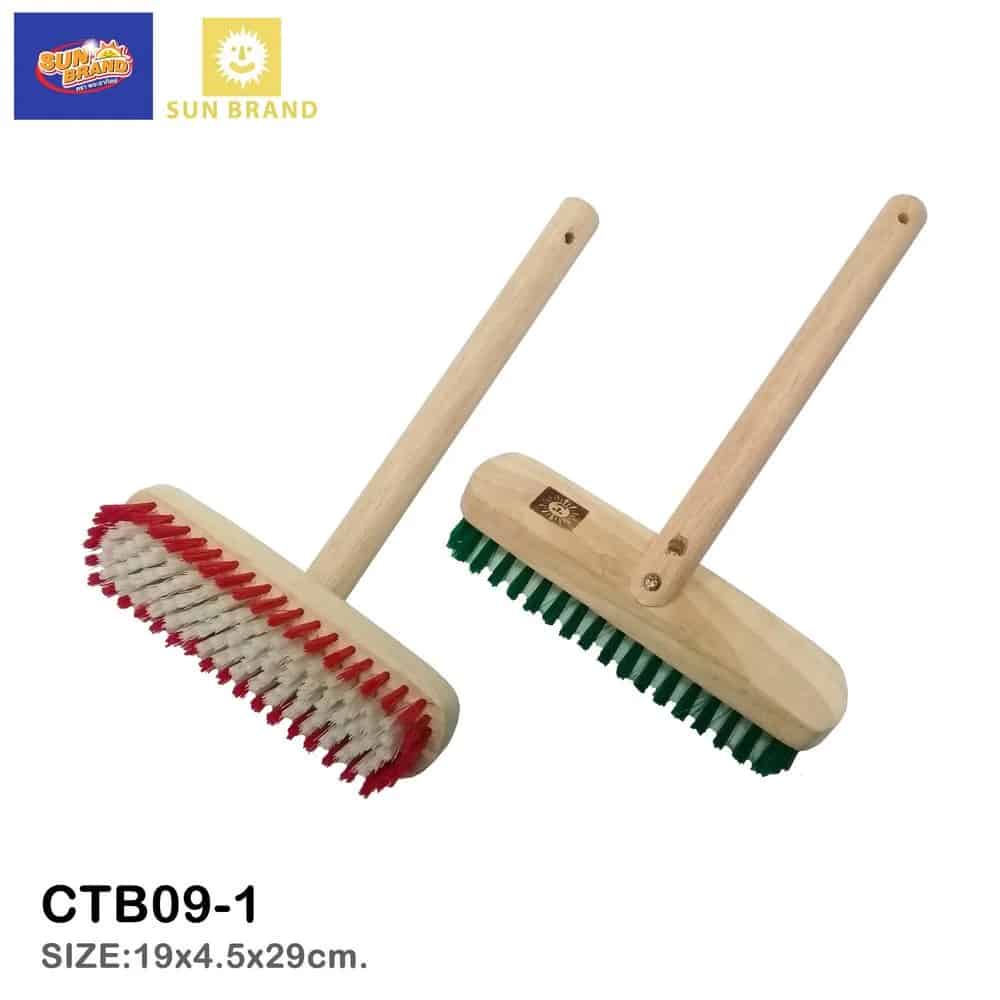 แปรงล้างห้องน้ำขนพลาสติกขน 2 สี (ยิงด้าม) ตราพระอาทิตย์