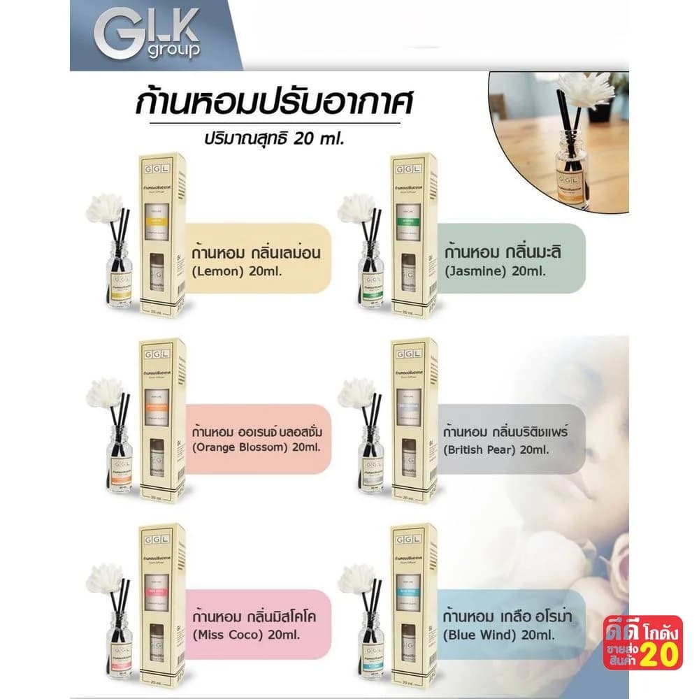 ก้านไม้หอมปรับอากาศ (ขนาด 20 ml.) คละกลิ่น 1